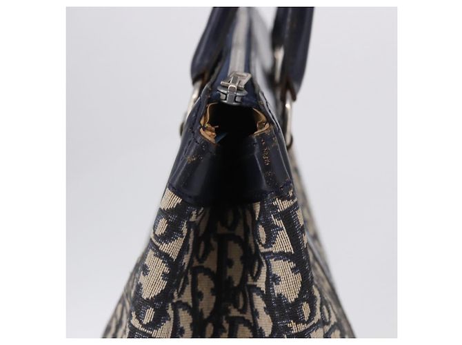 Borsa a mano Christian Dior Trotter Canvas Navy Silver Auth 197316A Argento Blu navy - vista 6