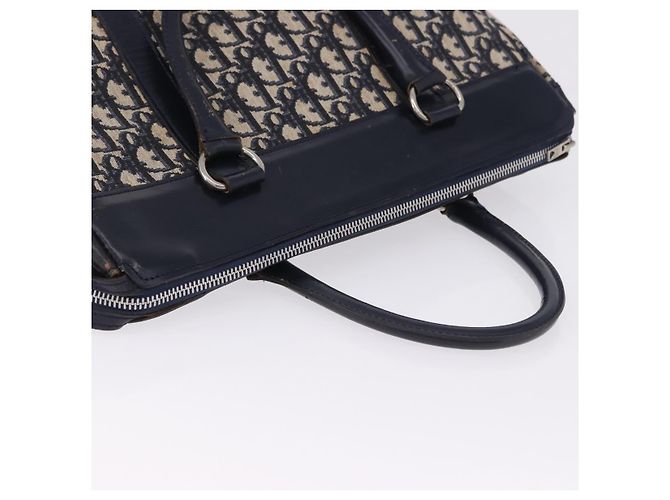 Borsa a mano Christian Dior Trotter Canvas Navy Silver Auth 197316A Argento Blu navy - vista 8