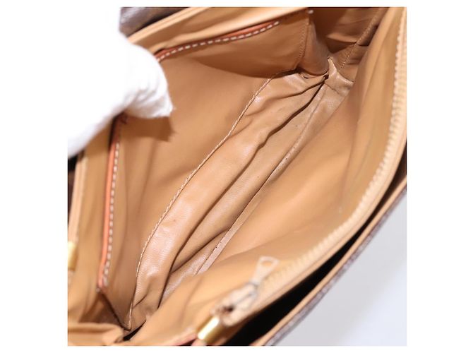 Céline Borsa a tracolla CELINE Macadam PVC Pelle Marrone Oro Auth 197775 D'oro - vista 16
