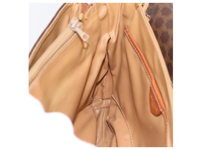 Céline Borsa a tracolla CELINE Macadam PVC Pelle Marrone Oro Auth 197775 D'oro - vista 18