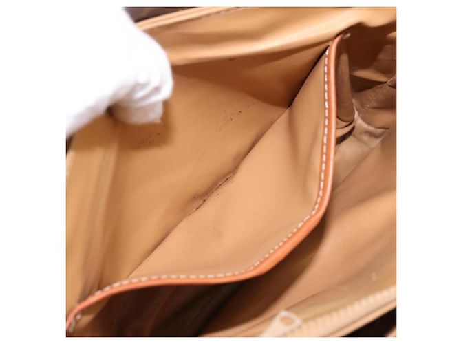 Céline Borsa a tracolla CELINE Macadam PVC Pelle Marrone Oro Auth 197775 D'oro - vista 19
