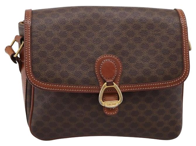 Céline Borsa a tracolla CELINE Macadam PVC Pelle Marrone Oro Auth 197775 D'oro - vista 2