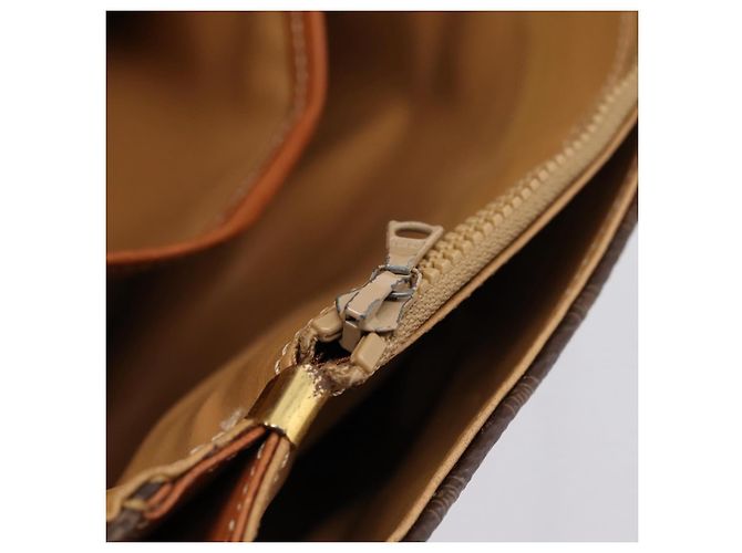 Céline Borsa a tracolla CELINE Macadam PVC Pelle Marrone Oro Auth 197775 D'oro - vista 20