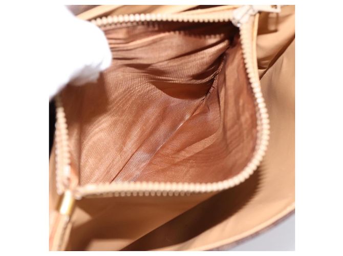 Céline Borsa a tracolla CELINE Macadam PVC Pelle Marrone Oro Auth 197775 D'oro - vista 21