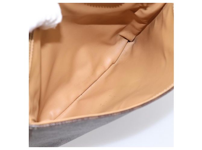 Céline Borsa a tracolla CELINE Macadam PVC Pelle Marrone Oro Auth 197775 D'oro - vista 22