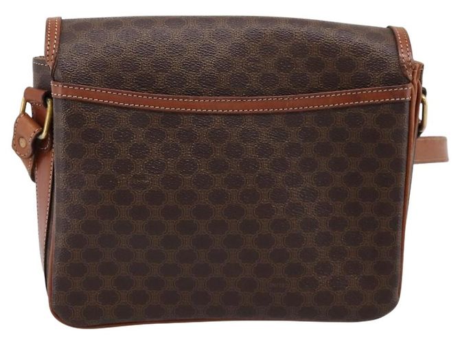 Céline Borsa a tracolla CELINE Macadam PVC Pelle Marrone Oro Auth 197775 D'oro - vista 3