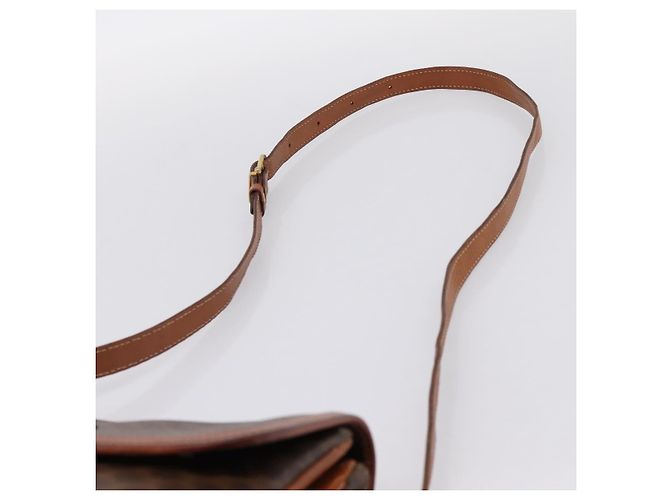 Céline Borsa a tracolla CELINE Macadam PVC Pelle Marrone Oro Auth 197775 D'oro - vista 8
