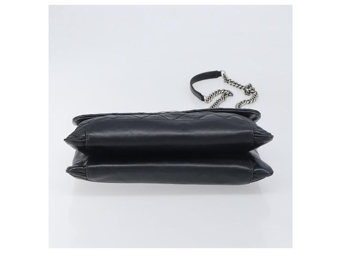 Borsa a tracolla CHANEL Matelasse con catena in pelle nera e argento CC Auth yk20837V Nero - vista 10