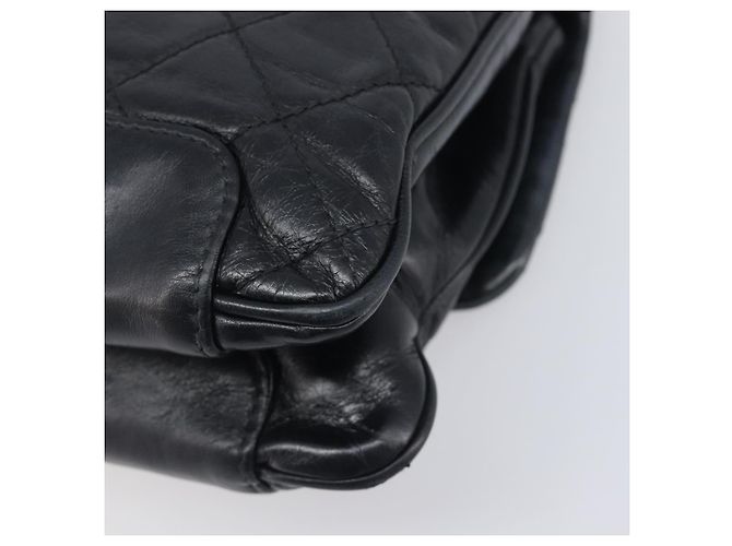 Borsa a tracolla CHANEL Matelasse con catena in pelle nera e argento CC Auth yk20837V Nero - vista 13