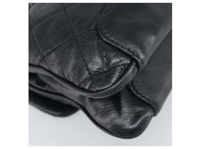 Borsa a tracolla CHANEL Matelasse con catena in pelle nera e argento CC Auth yk20837V Nero - vista 14