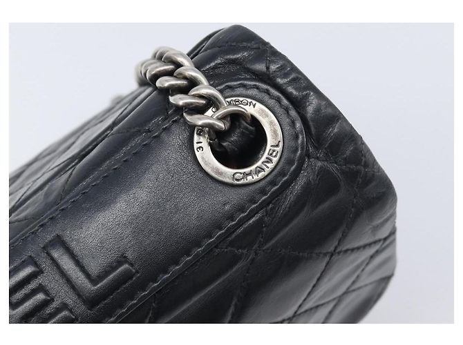 Borsa a tracolla CHANEL Matelasse con catena in pelle nera e argento CC Auth yk20837V Nero - vista 16