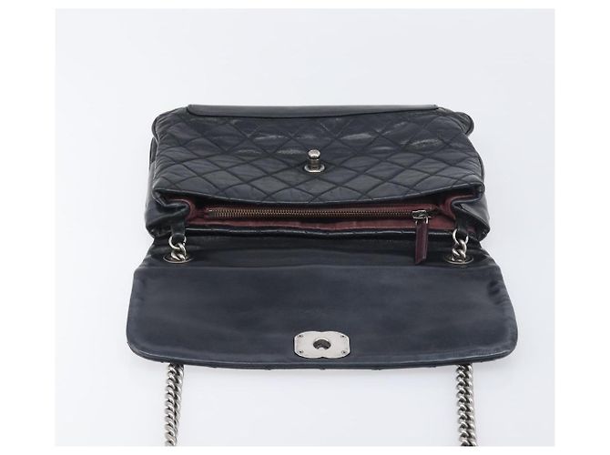 Borsa a tracolla CHANEL Matelasse con catena in pelle nera e argento CC Auth yk20837V Nero - vista 17