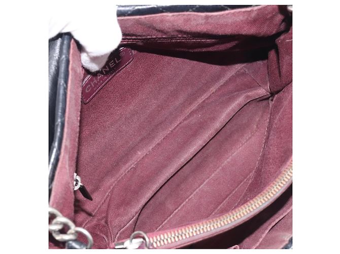 Borsa a tracolla CHANEL Matelasse con catena in pelle nera e argento CC Auth yk20837V Nero - vista 19
