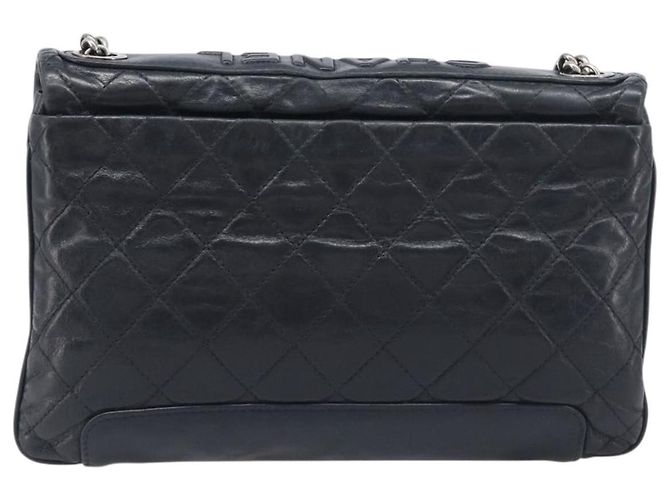 Borsa a tracolla CHANEL Matelasse con catena in pelle nera e argento CC Auth yk20837V Nero - vista 3