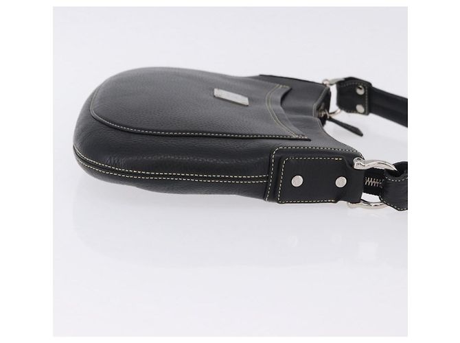 MCM Schultertasche Leder Schwarz Silber Auth 197876 - Ansicht 4