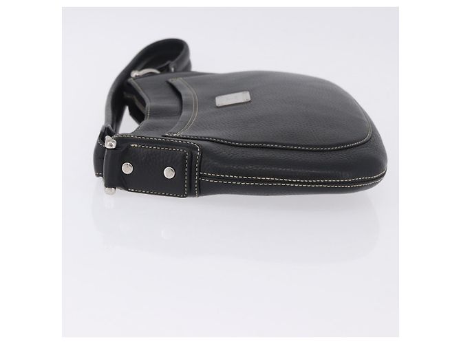 MCM Schultertasche Leder Schwarz Silber Auth 197876 - Ansicht 5