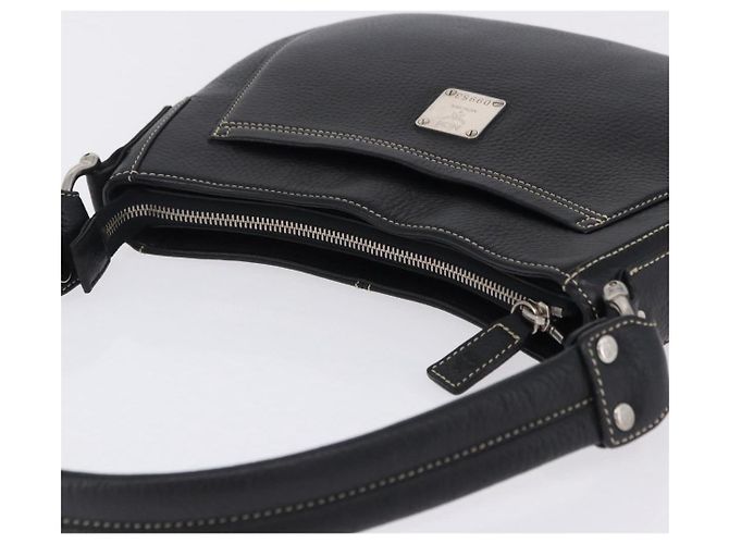 MCM Schultertasche Leder Schwarz Silber Auth 197876 - Ansicht 6