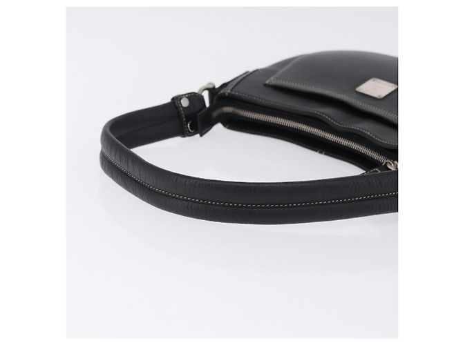 MCM Schultertasche Leder Schwarz Silber Auth 197876 - Ansicht 7