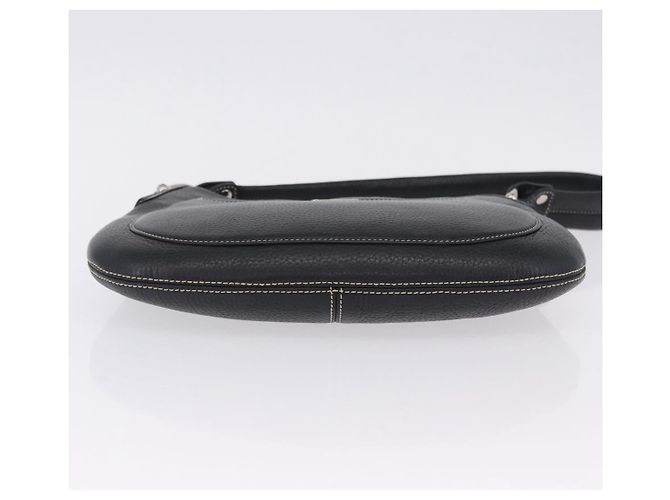 MCM Schultertasche Leder Schwarz Silber Auth 197876 - Ansicht 9