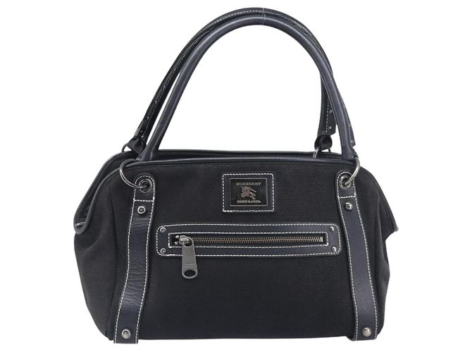 Borsa a mano BURBERRY Canvas Black Silver Auth ep15781 Nero Argento - vista 13