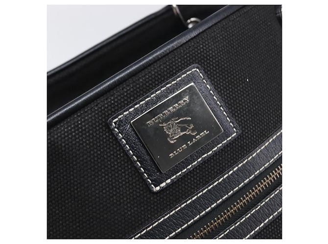 Borsa a mano BURBERRY Canvas Black Silver Auth ep15781 Nero Argento - vista 17