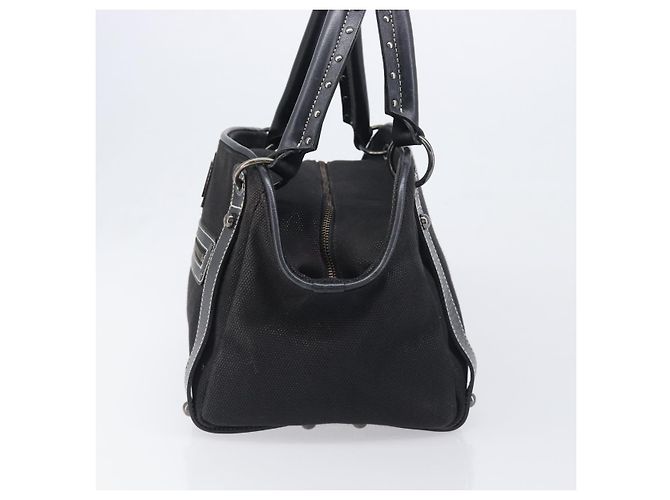 Borsa a mano BURBERRY Canvas Black Silver Auth ep15781 Nero Argento - vista 3
