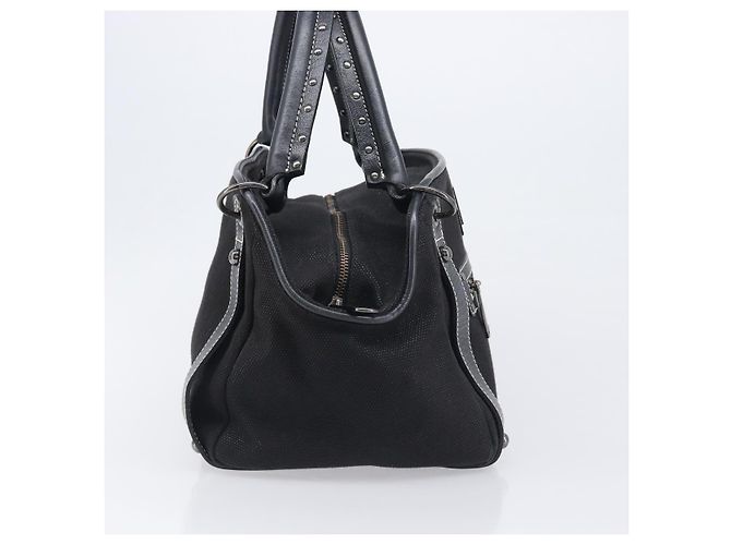 Borsa a mano BURBERRY Canvas Black Silver Auth ep15781 Nero Argento - vista 4