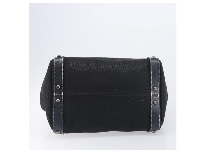 Borsa a mano BURBERRY Canvas Black Silver Auth ep15781 Nero Argento - vista 5
