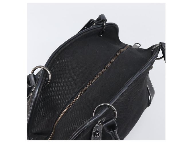 Borsa a mano BURBERRY Canvas Black Silver Auth ep15781 Nero Argento - vista 6