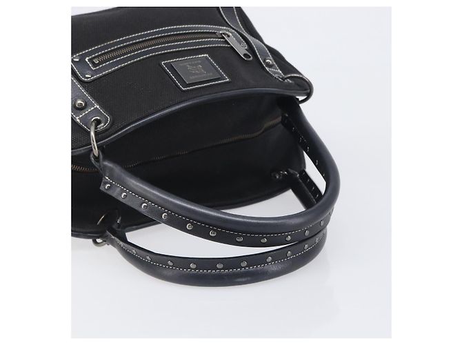 Borsa a mano BURBERRY Canvas Black Silver Auth ep15781 Nero Argento - vista 7