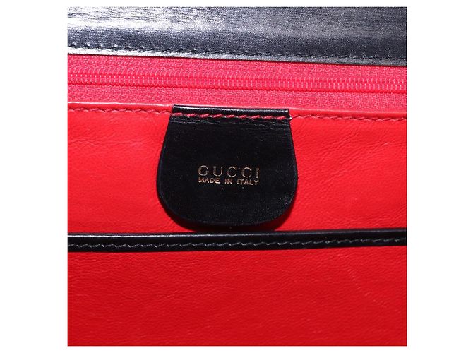 Borsa a mano GUCCI Bamboo in pelle 2way Nera Oro 000 46 0633 Auth am12260SAV Nero D'oro - vista 18