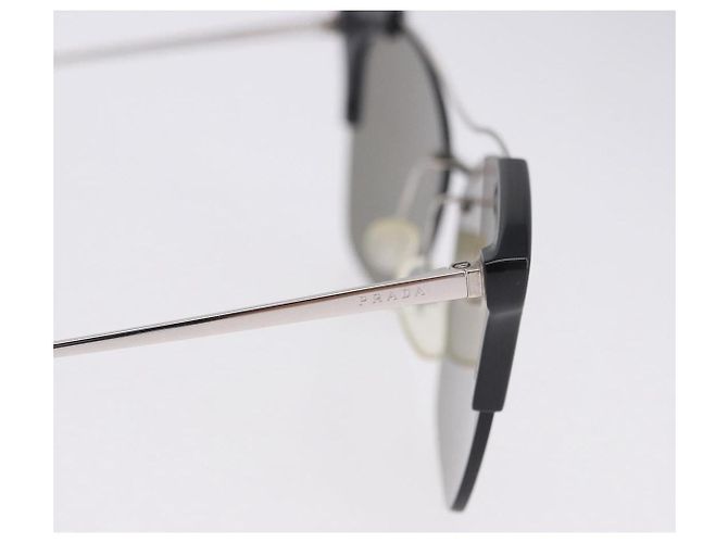 Gafas de sol PRADA Metal Silver Black Auth BA15310 Negro Plata - vista 6