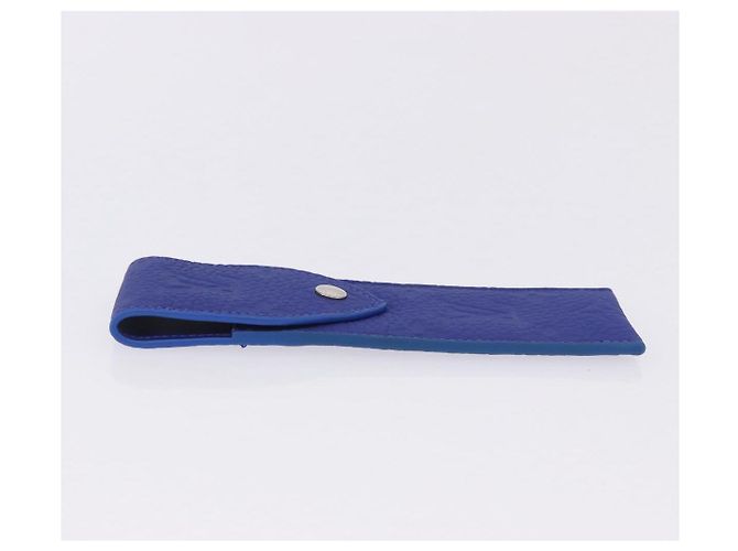 LOUIS VUITTON Astuccio per penne Monogram Emboss Blue GI1199 LV Auth 198556M - vista 4
