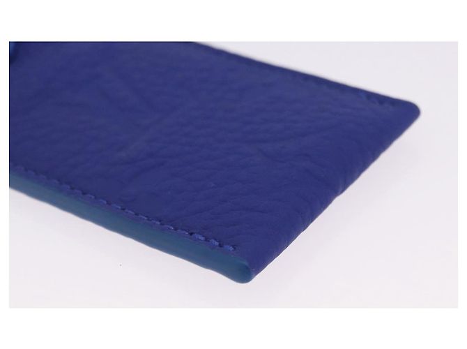 LOUIS VUITTON Astuccio per penne Monogram Emboss Blue GI1199 LV Auth 198556M - vista 7