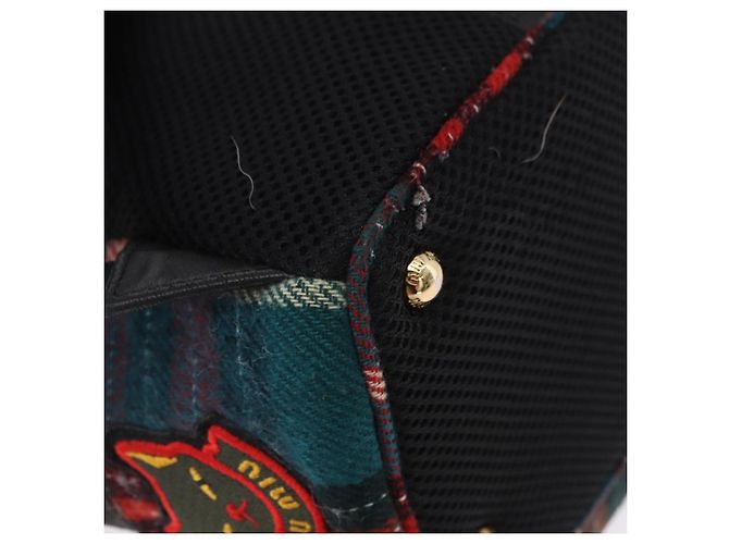 Zaino Miu Miu Lana Pelle Rosso Verde Oro Auth 196641M D'oro - vista 19