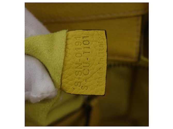 Céline CELINE Luggage Mini Hand Bag Leather Yellow Auth 197304V Giallo - vista 11