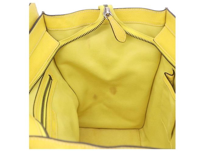Céline CELINE Luggage Mini Hand Bag Leather Yellow Auth 197304V Giallo - vista 21