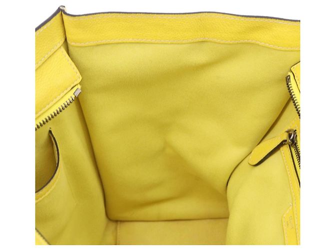 Céline CELINE Luggage Mini Hand Bag Leather Yellow Auth 197304V Giallo - vista 23