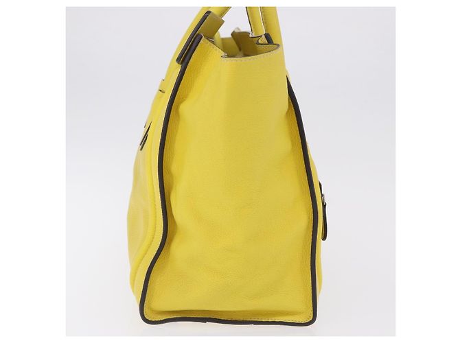 Céline CELINE Luggage Mini Hand Bag Leather Yellow Auth 197304V Giallo - vista 4