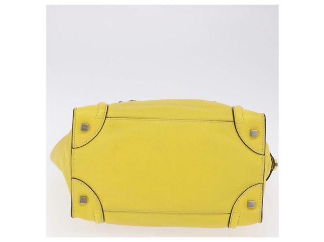 Céline CELINE Luggage Mini Hand Bag Leather Yellow Auth 197304V Giallo - vista 5