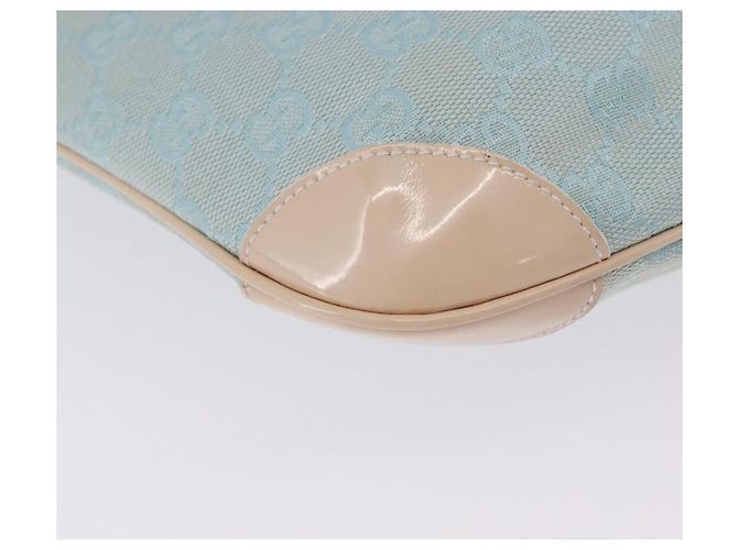 Borsa a Tracolla GUCCI GG Canvas Outlet Azzurro Oro 001 4158 Auth 199129V D'oro Blu chiaro - vista 13