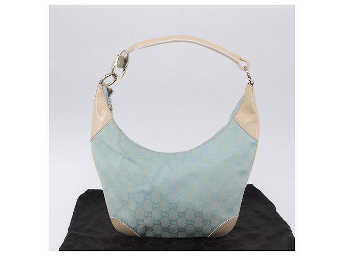 Borsa a Tracolla GUCCI GG Canvas Outlet Azzurro Oro 001 4158 Auth 199129V D'oro Blu chiaro - vista 25