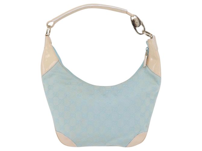 Borsa a Tracolla GUCCI GG Canvas Outlet Azzurro Oro 001 4158 Auth 199129V D'oro Blu chiaro - vista 3