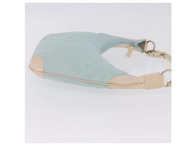 Borsa a Tracolla GUCCI GG Canvas Outlet Azzurro Oro 001 4158 Auth 199129V D'oro Blu chiaro - vista 4