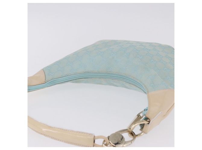 Borsa a Tracolla GUCCI GG Canvas Outlet Azzurro Oro 001 4158 Auth 199129V D'oro Blu chiaro - vista 7