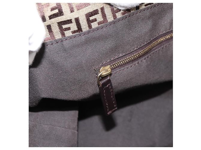 FENDI Zucchino Canvas Tote Bag Beige Gold Auth 200951V Golden - Ansicht 19