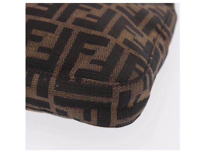 Borsa a tracolla FENDI Zucca Canvas Mamma Baguette Marrone Nero Auth 199587V - vista 15
