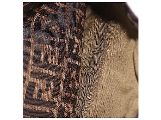 Borsa a tracolla FENDI Zucca Canvas Mamma Baguette Marrone Nero Auth 199587V - vista 22