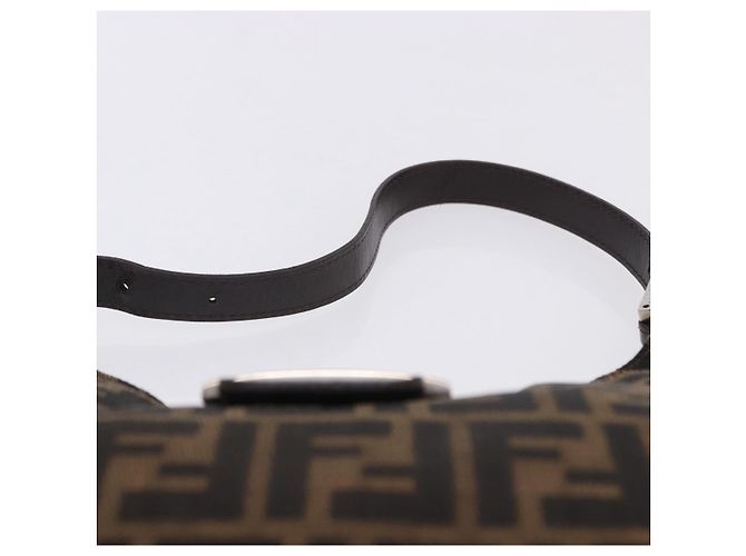 Borsa a tracolla FENDI Zucca Canvas Mamma Baguette Marrone Nero Auth 199587V - vista 8