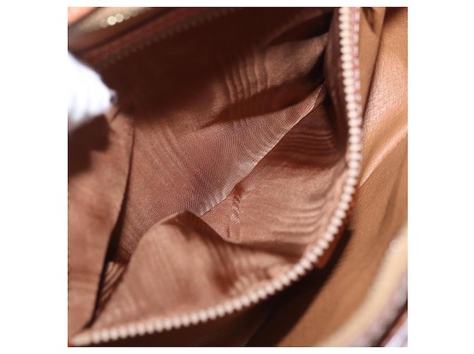 Céline Borsa a tracolla CELINE Macadam Canvas PVC Leather Brown Gold Auth ki6803V Marrone D'oro - vista 11